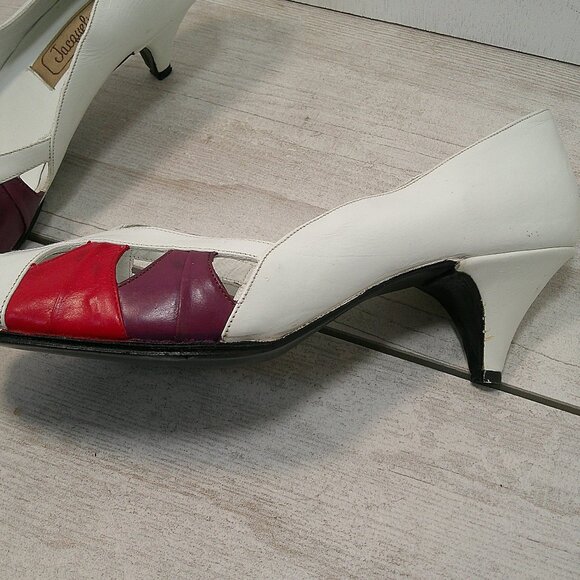 Jacquline Ford vintage White Kitten heel size 40 - Picture 8 of 10